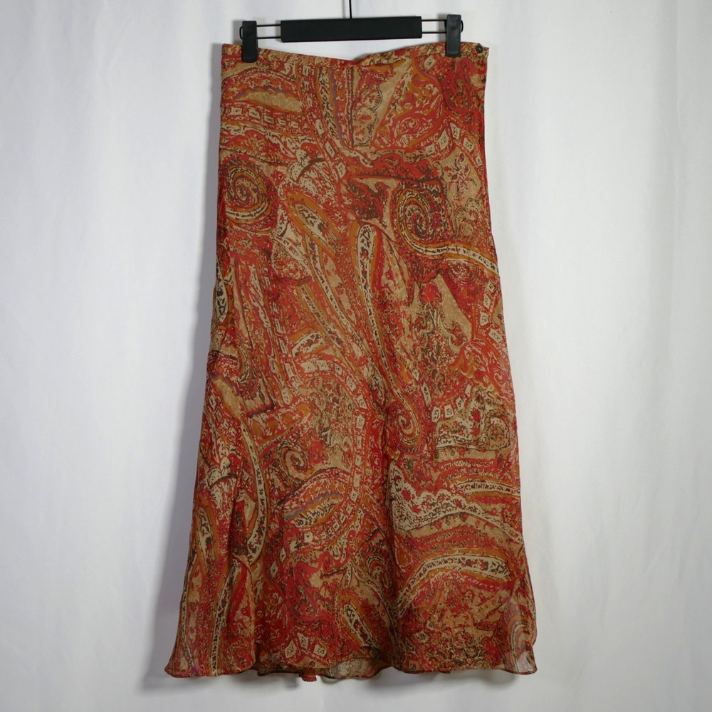 Charter Club Y2K Fairy Grunge Whimsigoth Silk Maxi Wrap Skirt Size 10 Artsy Boho